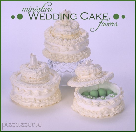 Miniature Wedding Cake Favor Boxes
