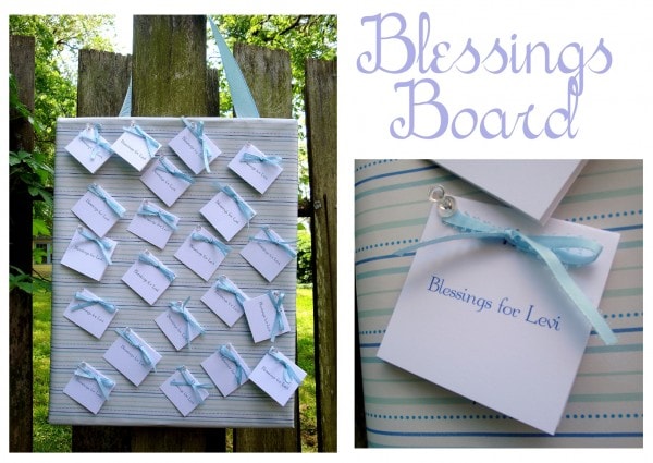 Baby shower blessings board