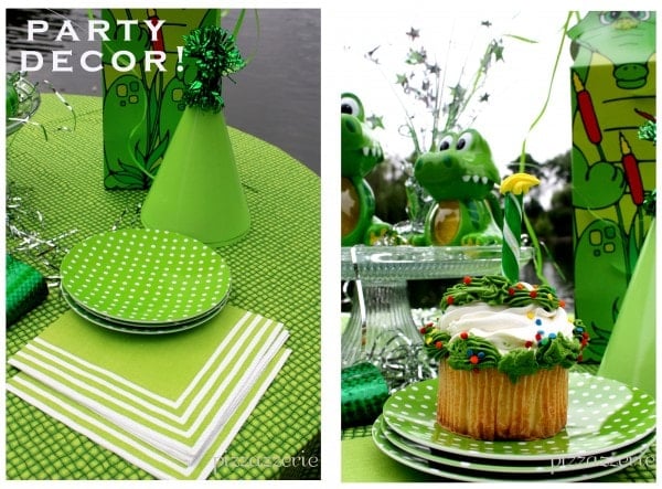 alligatormain3 Green Party Decor - Napkins and Plates