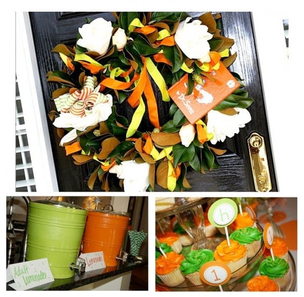 Party Wreath, Drinks, Cupcakes