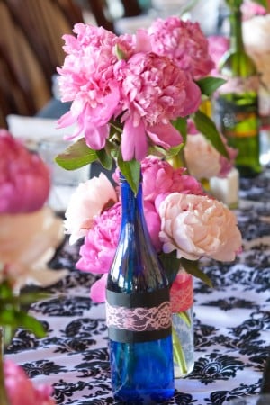 Pink and Blue Flower Vase