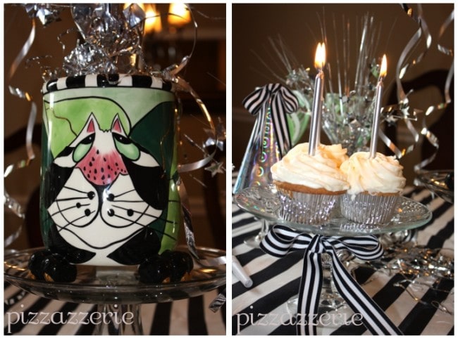 Silver Candles Birthday Party Cat