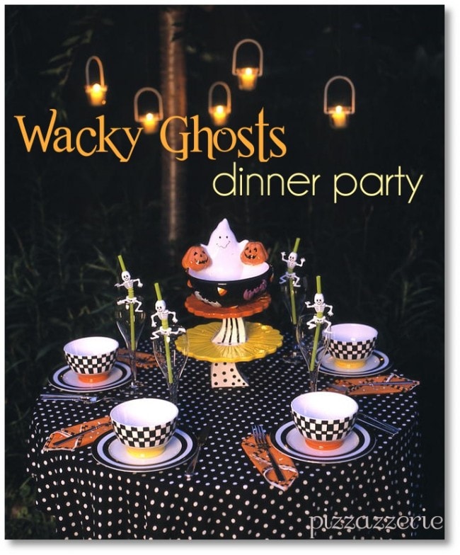 ghosts dinner party, halloween party, ghosts party, artichoke cream soup