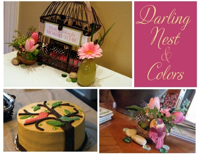 Pink and Yellow Birdcage Baby Shower Picture