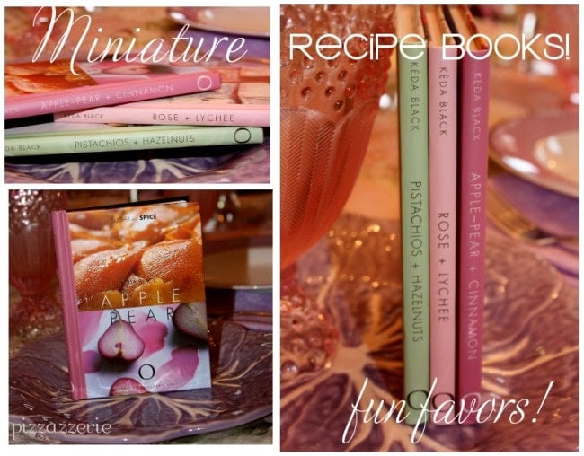 miniature recipe books favors