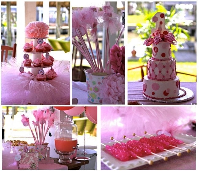 pink first birthday party pictures