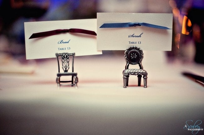 bride and groom place cards
