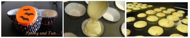 making halloween cupcakes for cupcake bouquet