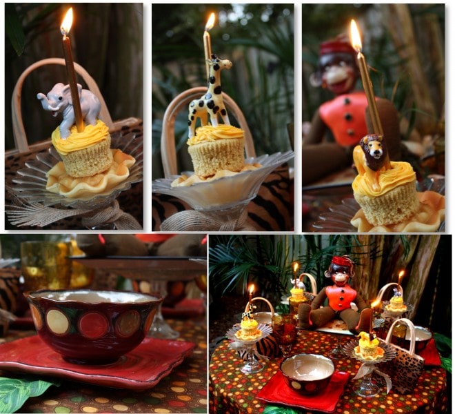 jungle monkey cupcakes and jungle monkey party decorations
