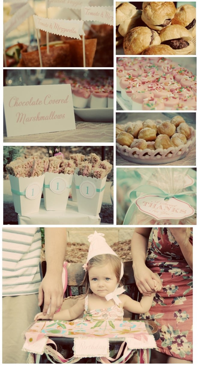 1st birthday party for little girl in vintage style