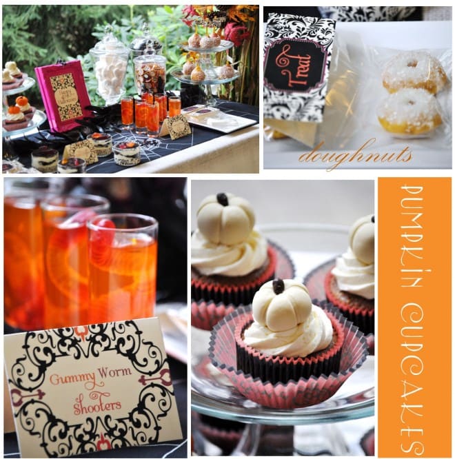 gummy worm pumpkin cupcakes