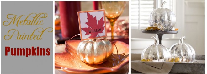 spray painted gold silver pumpkins