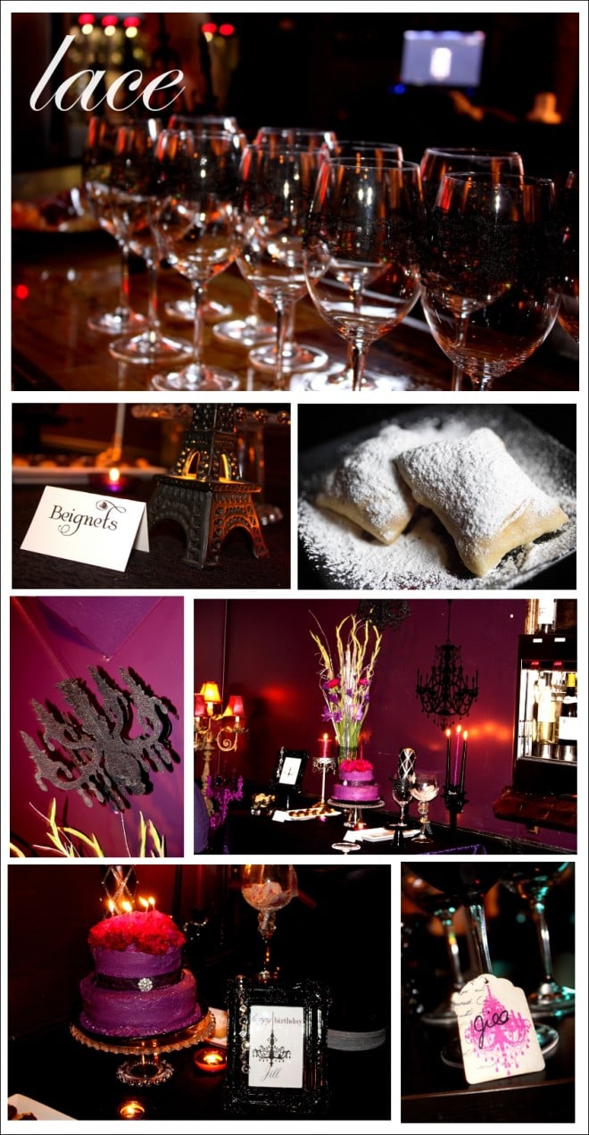 french parisian birthday party with beignets, macaroons, cake