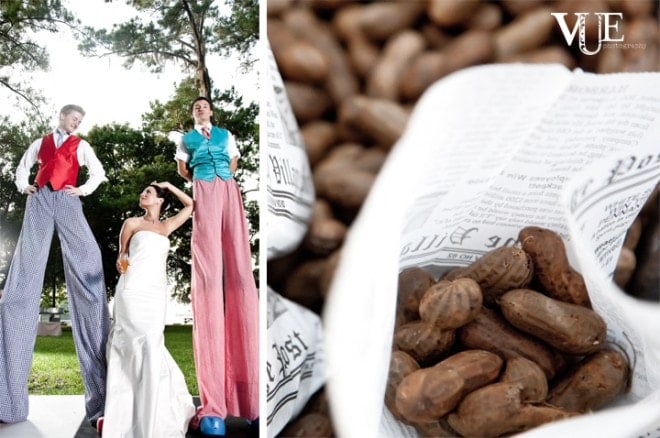 circus stilt walkers peanuts
