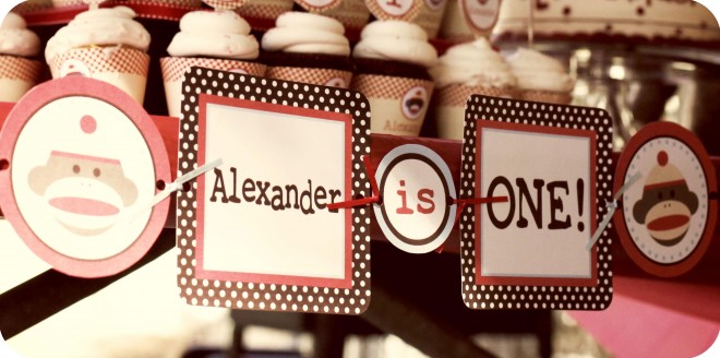 1st birthday party banner for boy
