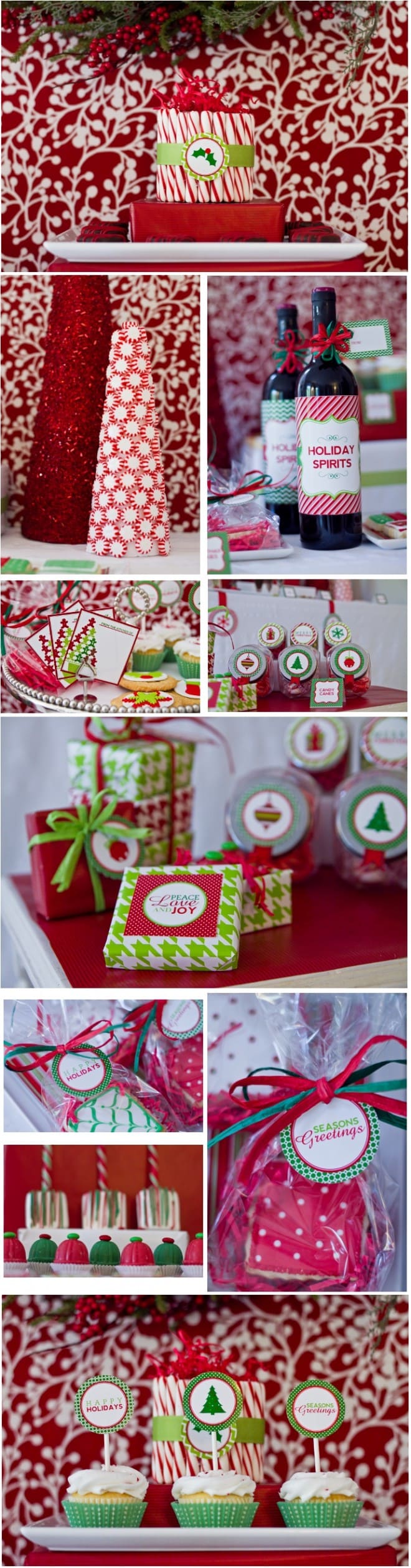 classic red and green holiday party printables