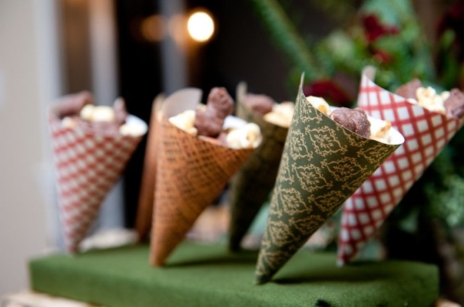 rustic paper cones for party