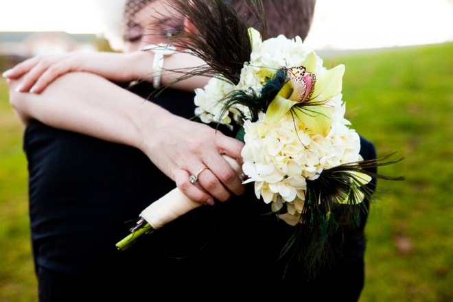 peacock wedding bouquet
