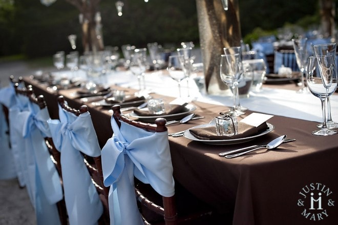 blue table chair covers
