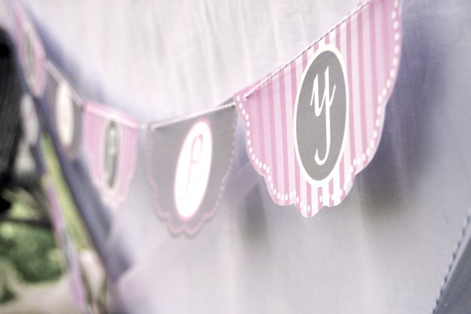 pink birthday party banner