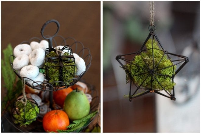 christmas hanging moss ornaments