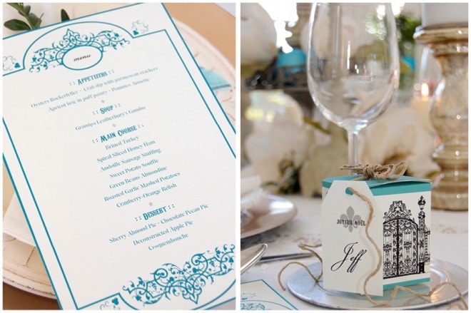 holiday party menu favor