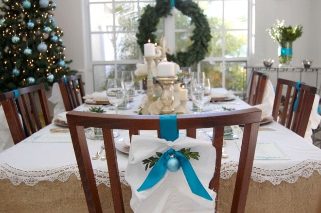 holiday table ribbon decoration