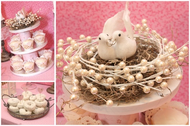 love bird's bridal shower decorations