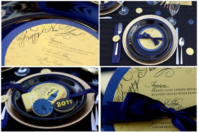 new years menus by kate of custom paper works
