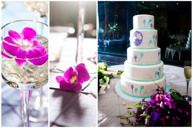 pink orchids wedding