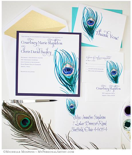 peacock invitations