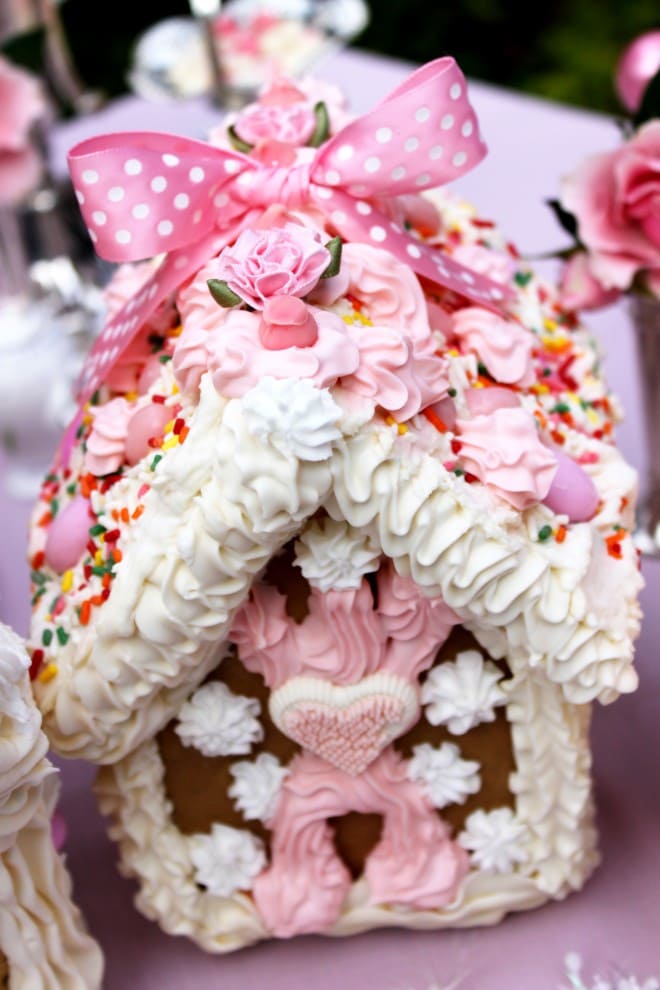 pink gingerbread house