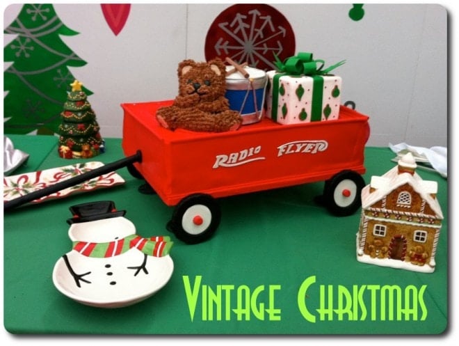 red wagon vintage christmas cake