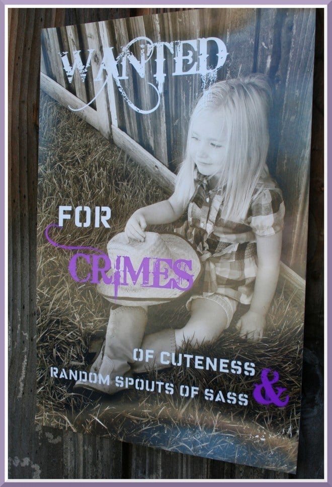 wanted cowgirl party sign