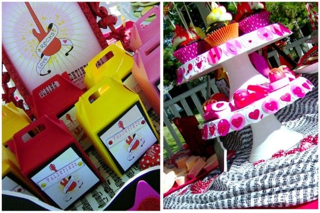 mini gable boxes and cupcake stand