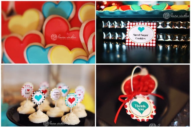 mod glam valentine's heart sugar cookies