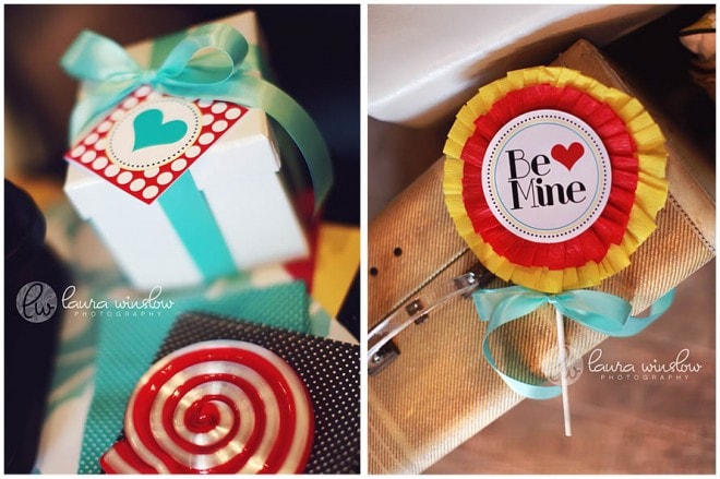 mod glam valentine's suckers and favors