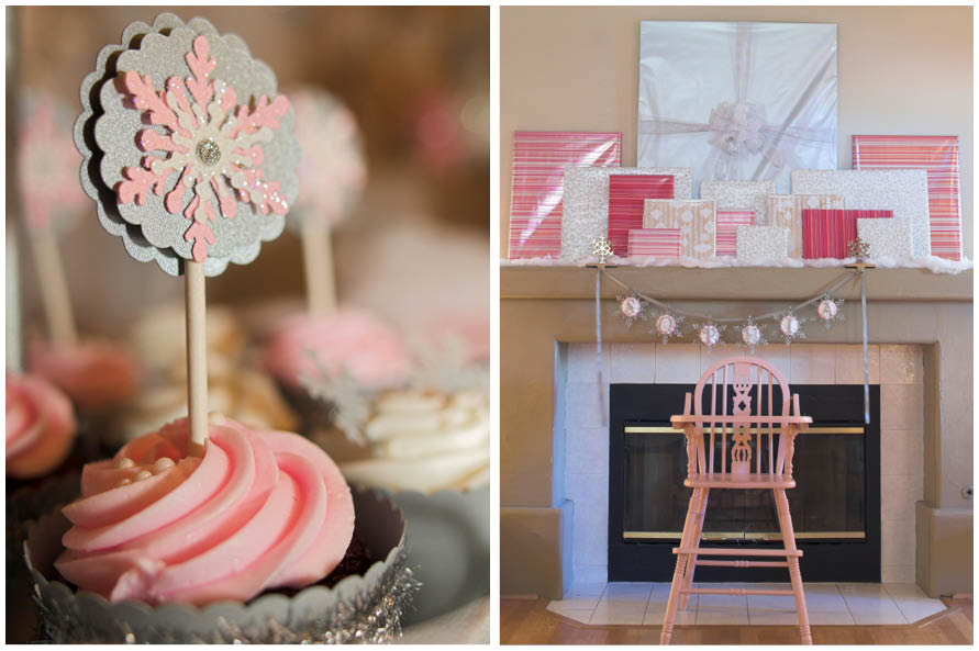 Birthday Party Vintage. Snowflake 1st Birthday Party