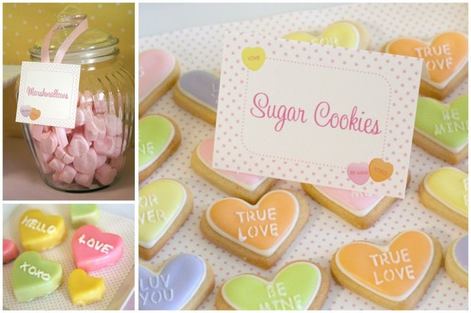 conversation heart cookies