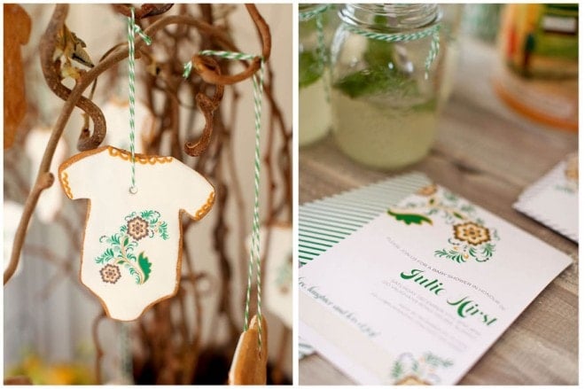 baby shower cookie and invitation